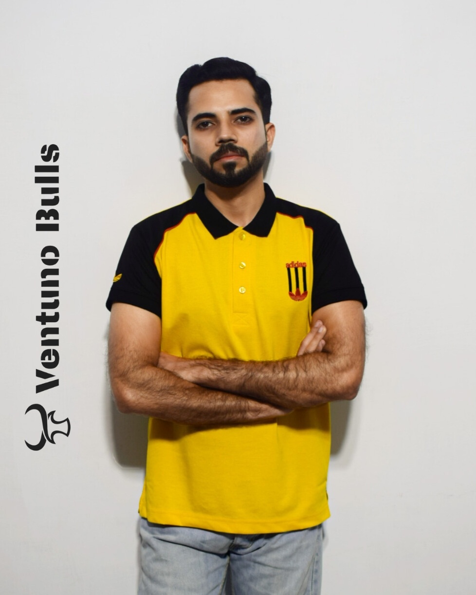 VB - Adidas Polo (Black and Yellow) - ventuno Bulls